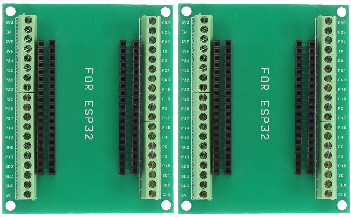 Dailygoody - ESP32 Breakout Board - 2 Stuks - Laag Stroomverbruik - 38 Pin - Draadloze WiFi Bluetooth - Geschikt voor Smart Home - 2 in 1