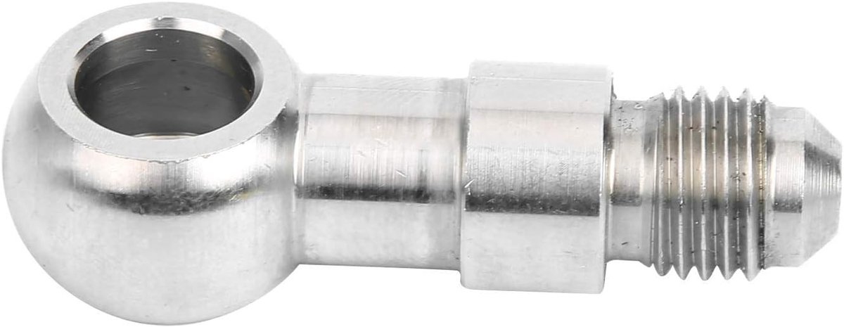 Dailygoody - Banjo Fitting - Adapter Fitting - Geschikt voor M10 Banjo Bout - Zilver - 10mm AN4 - Hoogwaardige kwaliteit voor auto en motor