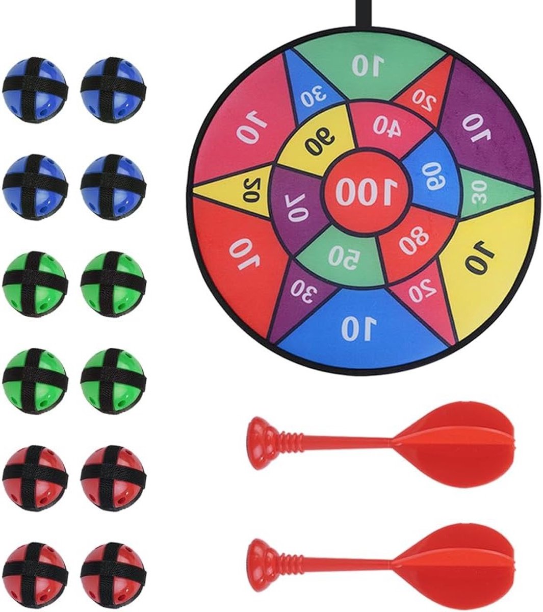 Dartbord Set van 72 cm, Vouwbaar Dartbord voor Binnen en Buiten, Perfect voor Feestjes en Spelletjes