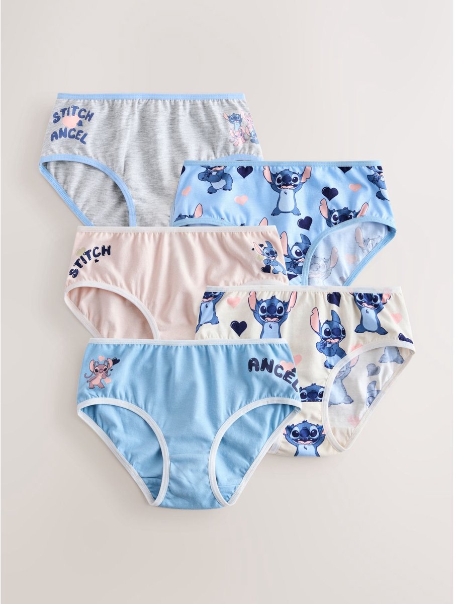 Next - Meisjes - Set van 5 Lilo & Stitch slips - Blauw