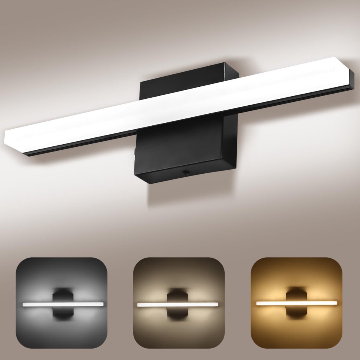 MRKK® Spiegellamp badkamer - Wandlamp - Spiegelverlichting - Zwart
