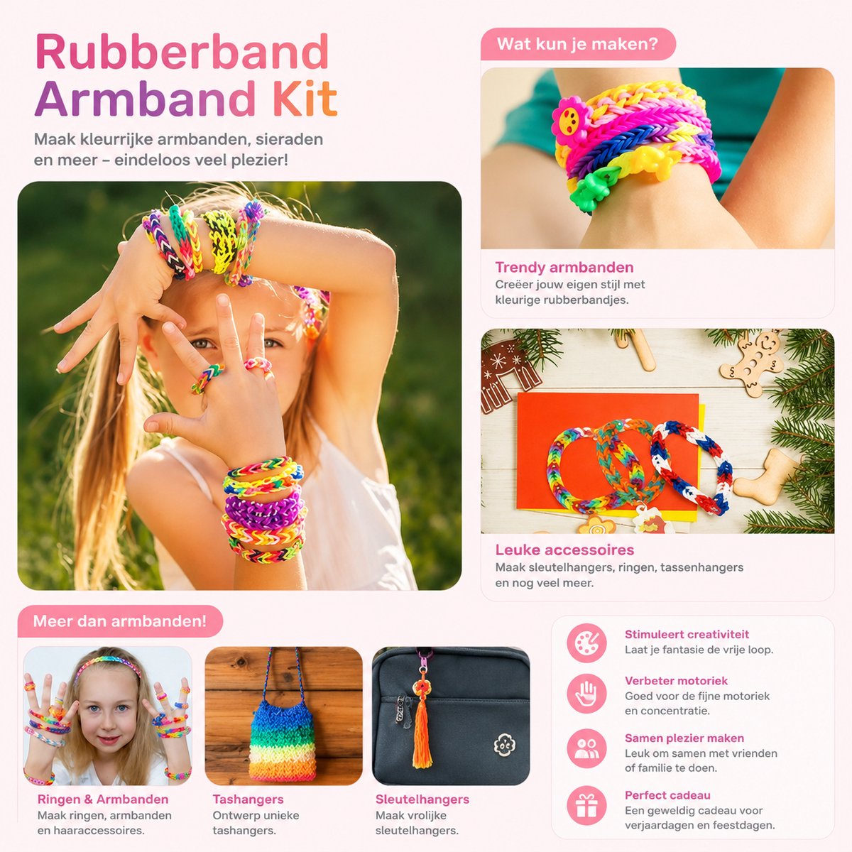 BOTC Loombandjes Starterspakket - 1800-Delig - 30 Kleuren - Loomelastiekjes - Loomen - Loom Pakket — cadeau in Spellen & Speelgoed - foto 2