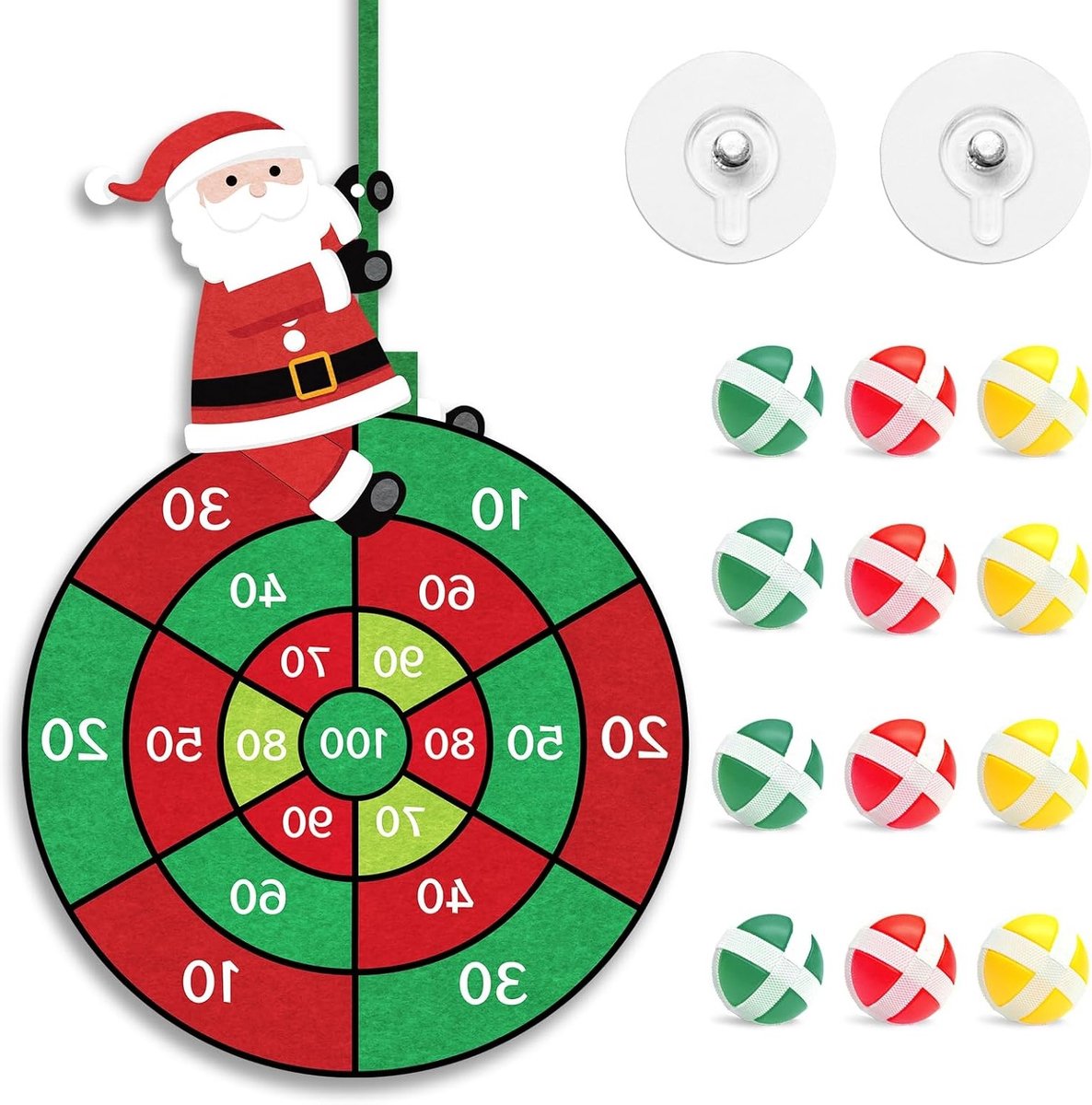 Kinderdartbord Set met 12 Plakballen voor Kinderen van 3-9 Jaar - Hangend Dartspel voor Vermaak en Ontwikkeling van Kinderen van 4-10 Jaar