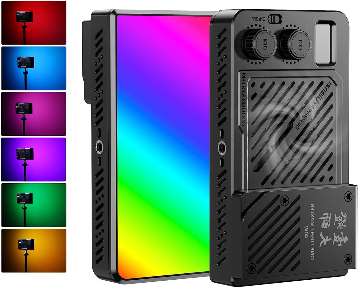 Krachtige RGB LED Video Lamp met 5000mAh Accu, CRI96+, 2700K-6500K voor Professionele Foto en Video Verlichting