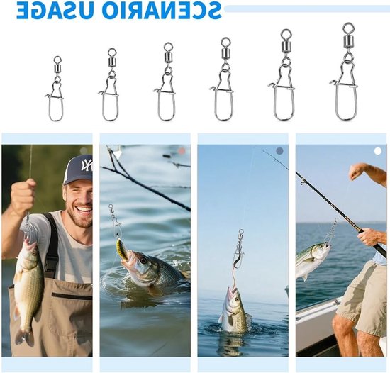 Vertebra Hengel Set met Karabijnhaak voor Snoek, Forel en Zander - 180 Stuks, Perfect voor Vissers — afbeelding 2