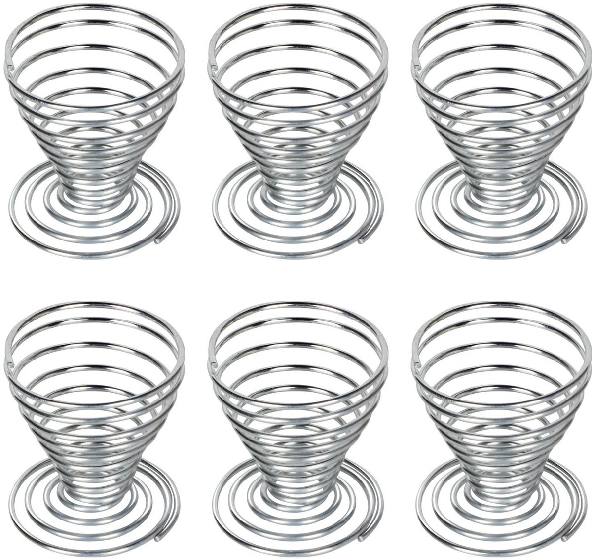 6 x Eierdopjes van Geborsteld Staaldraad - Springy en Schokabsorberend