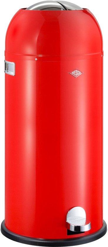 WESCO Kickmaster Maxi Prullenbak | Pedaalemmer | 40 Liter | Metaal - Rood | Vuilnisbak - Made in Germany