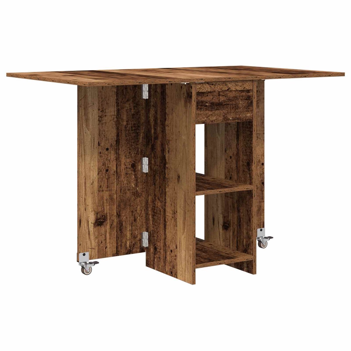 vidaXL Eettafel - 115 - x - 70 - x - 75 - cm - Bewerkt - hout - Oud - hout - Rechthoekig Oud hout