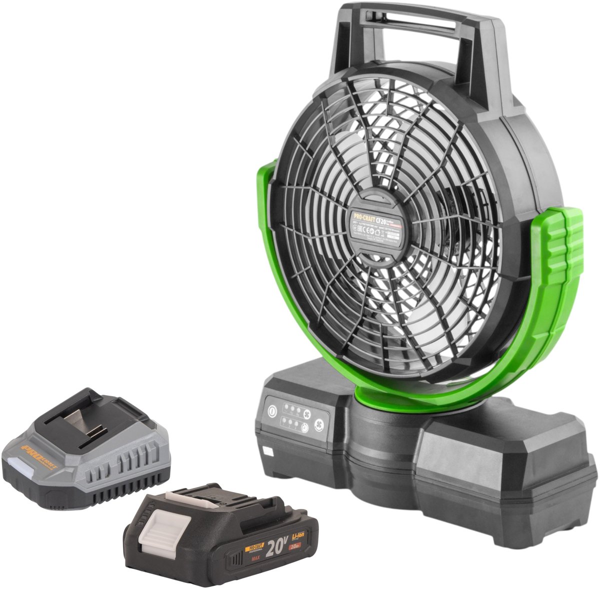 Procraft CF20bb accuventilator 20 V 235 mm + 1x accu 2,0 Ah + oplader