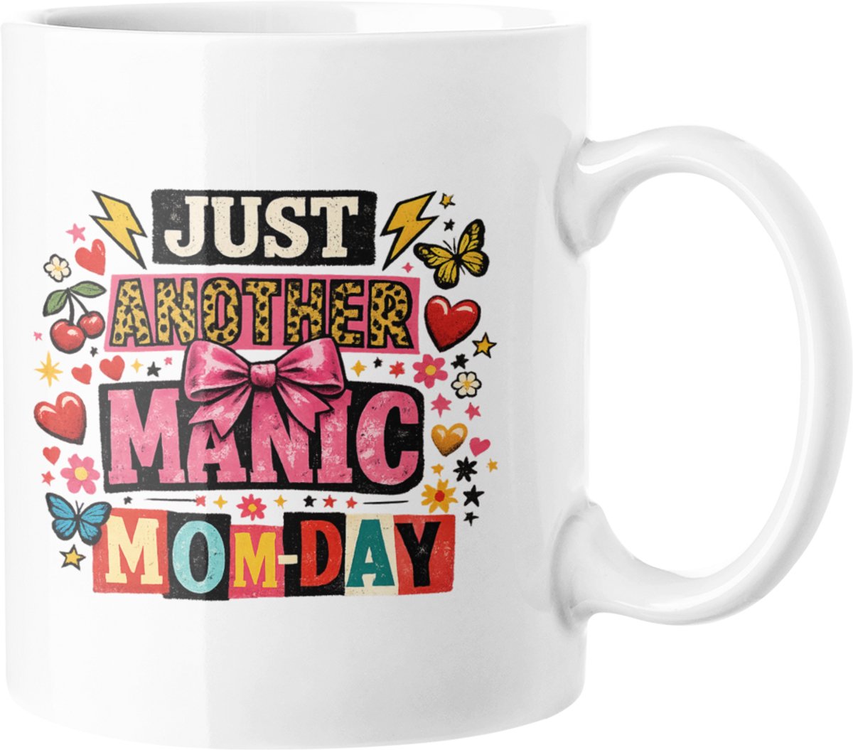 Manic Mom-Day Koffiemok - Grappig Retro Moederdag Cadeau - 330ml Keramische Kop