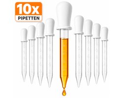 10x Pipetflesje 5 ml - Lekvrij - Pipet voor Vloeistoffen - Druppelteller