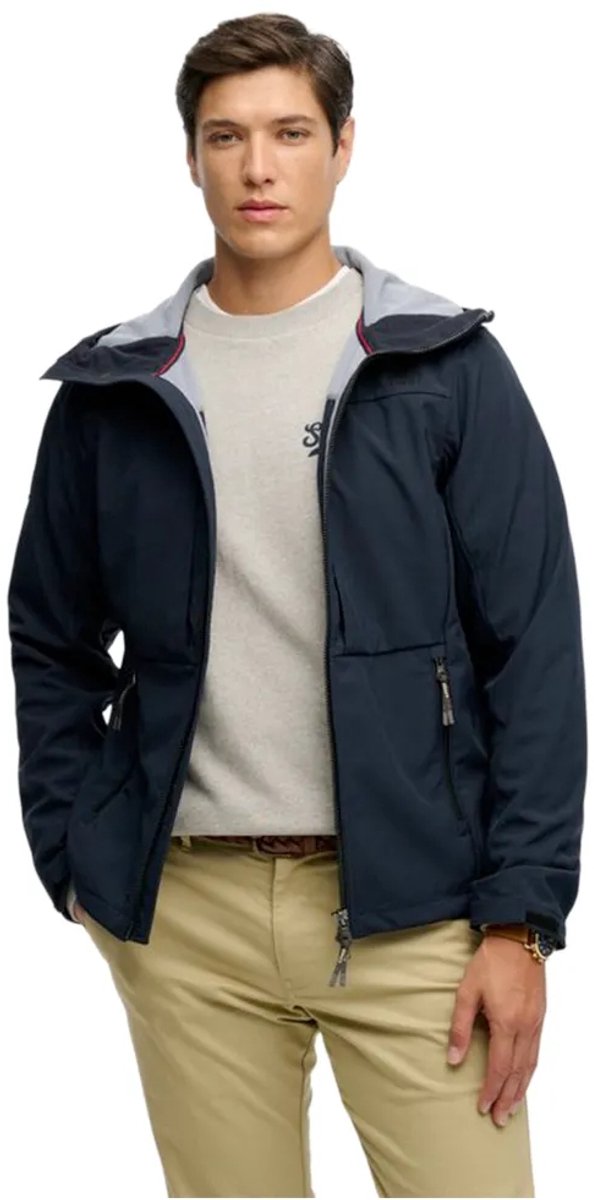 Superdry Jas Hooded Softshell Trekker Jkt M5012327a 98t Eclipse Mannen Marineblauw
