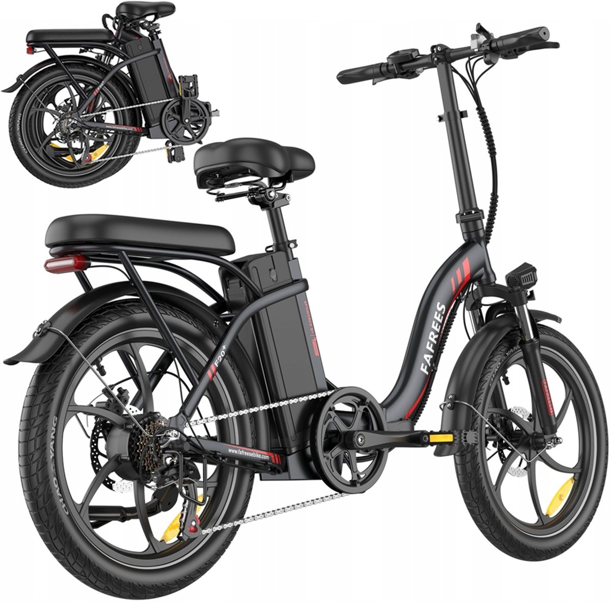 Fafrees F20+ Opvouwbare E-Bike-25km/h - 20Ah Accu - 7 Versnellingen Shimano-20x3.0 Dikke Banden