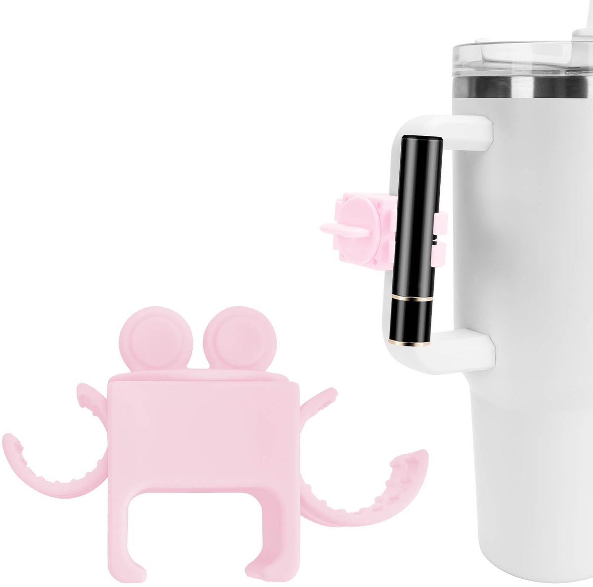 Allecto - Tumbler Chapstick Houder - Sleutelhangerhouder - Roze - Lippenbalsembevestiging - Geschikt voor Simple Modern 30oz/40oz - Ideaal voor ond...