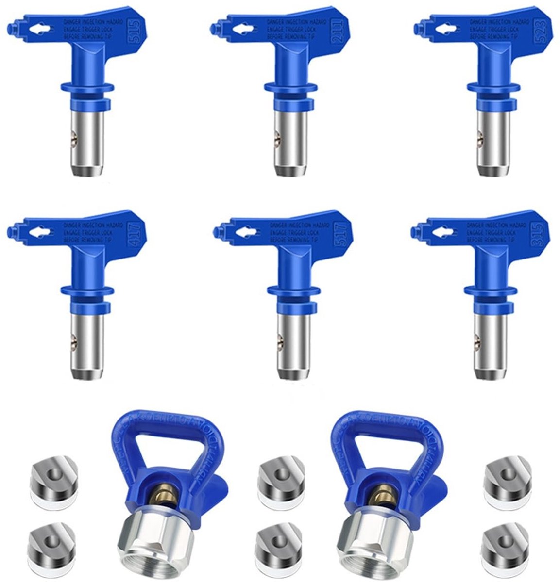 Allecto - Verstelbare Airless Verfspuit Nozzles - Perfect voor Huizen en Gebouwen - 6 Stuks - Verfspuiten - Verf Accessoires - Geschikt voor Binnen...