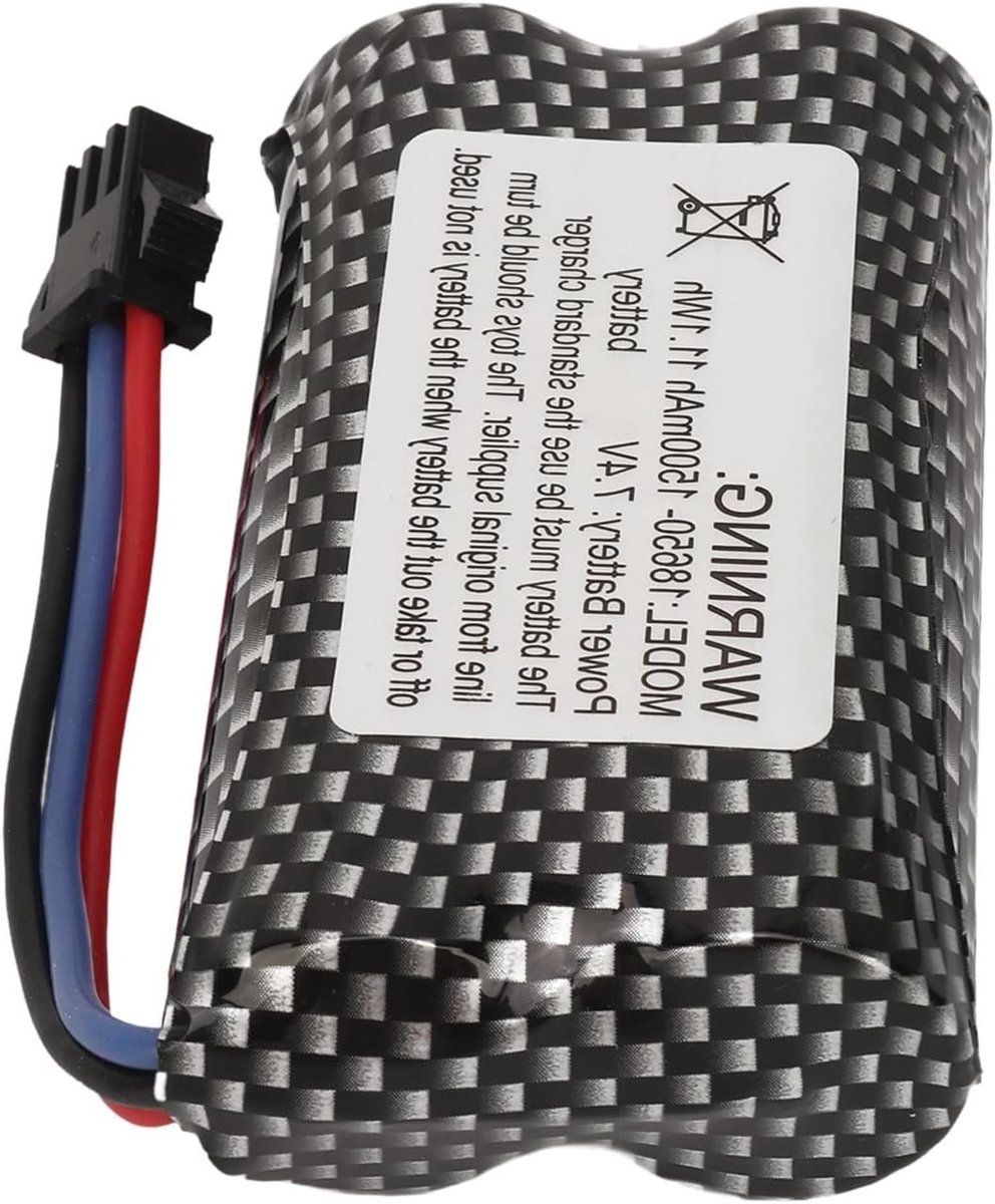 Krachtige 1500mAh Lithium batterij voor RC auto, afstandsbediening en rupsauto met SM 3P plug, 7.4V vervangingsoptie voor optimale prestaties