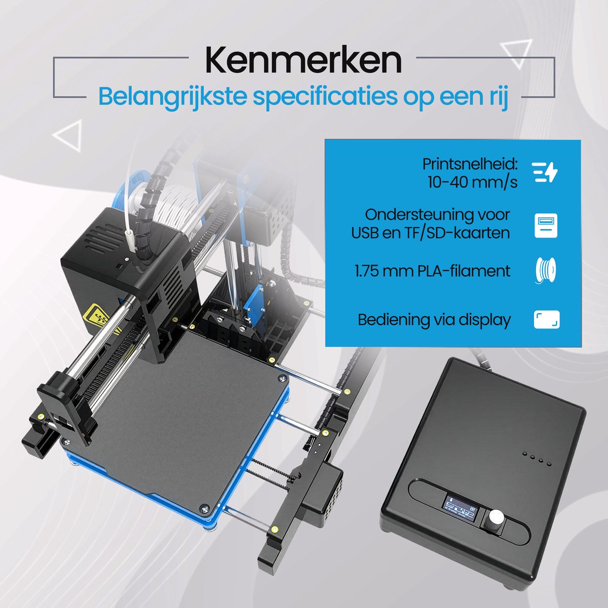 Asawa 3D Printer voor Beginners - Direct Printklaar - Compact en Stil - Inclusief PLA Filament — afbeelding 2