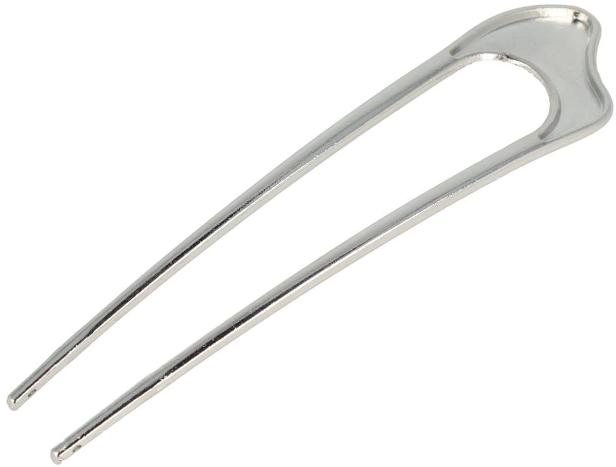 Haarsoires Styling Tool - Haarvork 11cm - Wave – Knot Haarpin – Metaal – Zilver