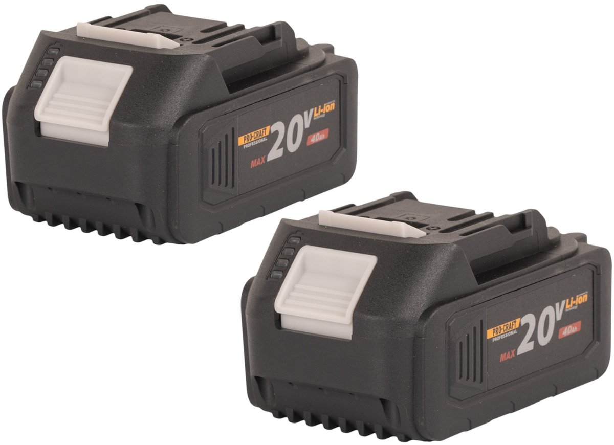 Procraft 2x 20/4 accu 20 V 4,0 Ah / 4000 mAh Li-ion met laadstatusindicator