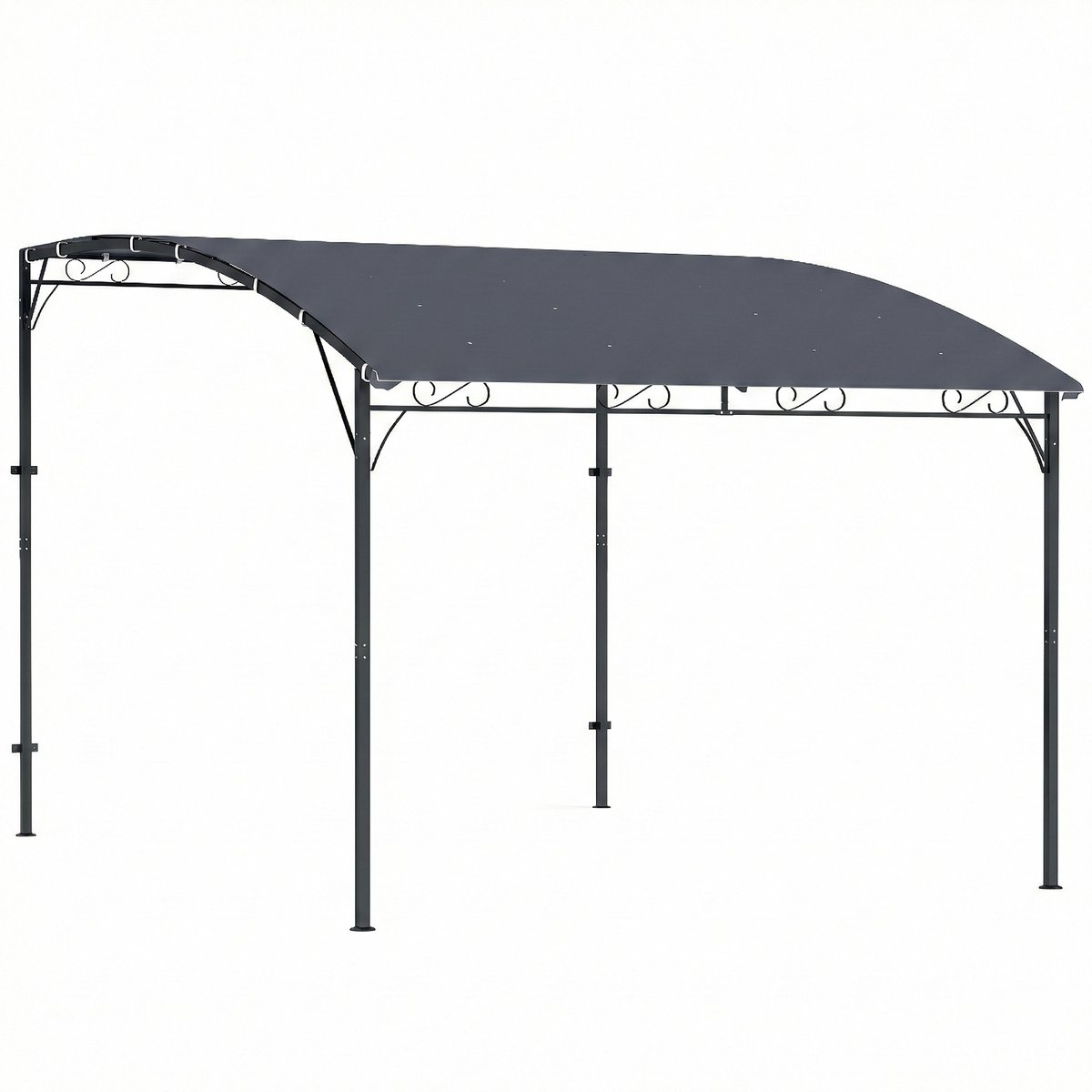 Pergola - Prieel - Paviljoen - Terras - Weerbestendig - Metalen Frame - Met zonwering - Grijs + Donkergrijs
