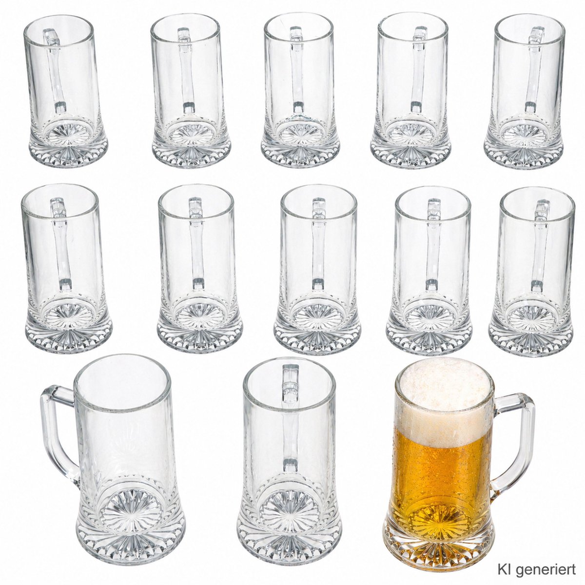 12-delige set Akki bierpul 0,4L met sterrenbodem en handvat - 1003134