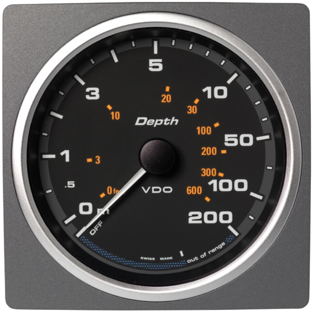 VDO AcquaLink zwarte Dieptemeter 200 meter 110mm