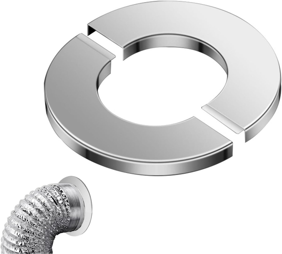 Chimney Flange Rosette van RVS 100mm - Twee Delige Wandflens met Decoratieve Pijpkap Ø102mm Opening (24mm Rand) voor Schoorsteeninstallatie