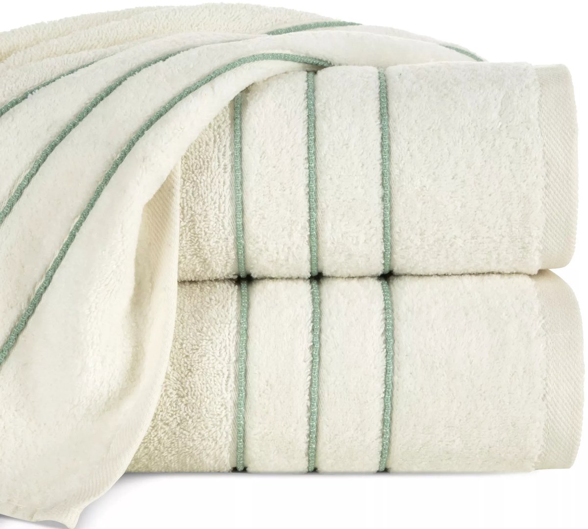 Sibel Badhanddoek 70x140cm Crème met Decoratieve Boord 500 g/m²