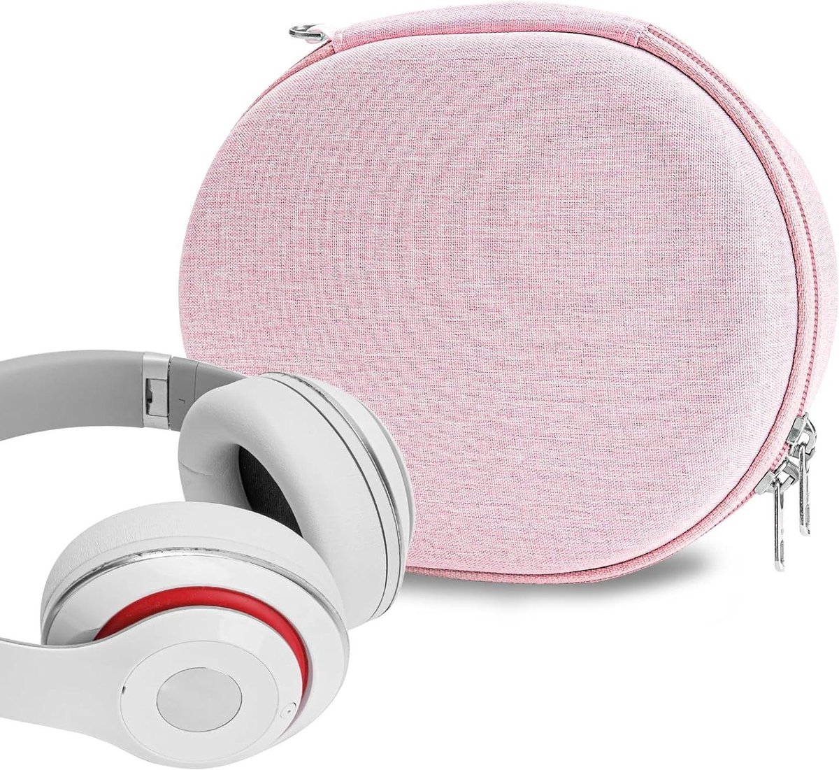 Hoofdtelefoon Hoes - Reis Etui - Veilige Opslag - Extra Harde Schaal - 17.5 x 13 x 9.5 cm - Roze