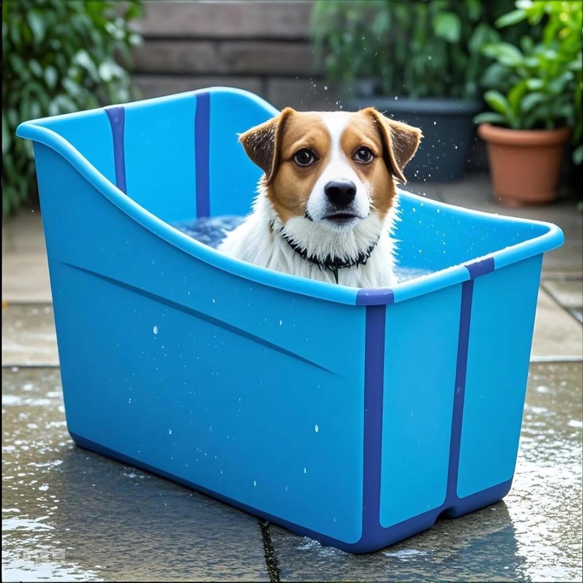 Huisdier Badkuip - Opvouwbaar Bad - Dieren Wassen - Grote Capaciteit - 97 x 47 x 57 cm - Blauw