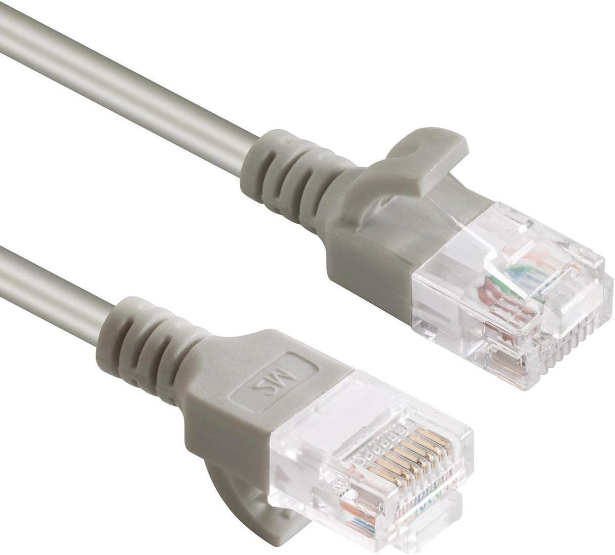 Netwerkkabel CAT6A - Ethernet Kabel - Internet Aansluiten - Dun en Flexibel - 5 Meter - Grijs