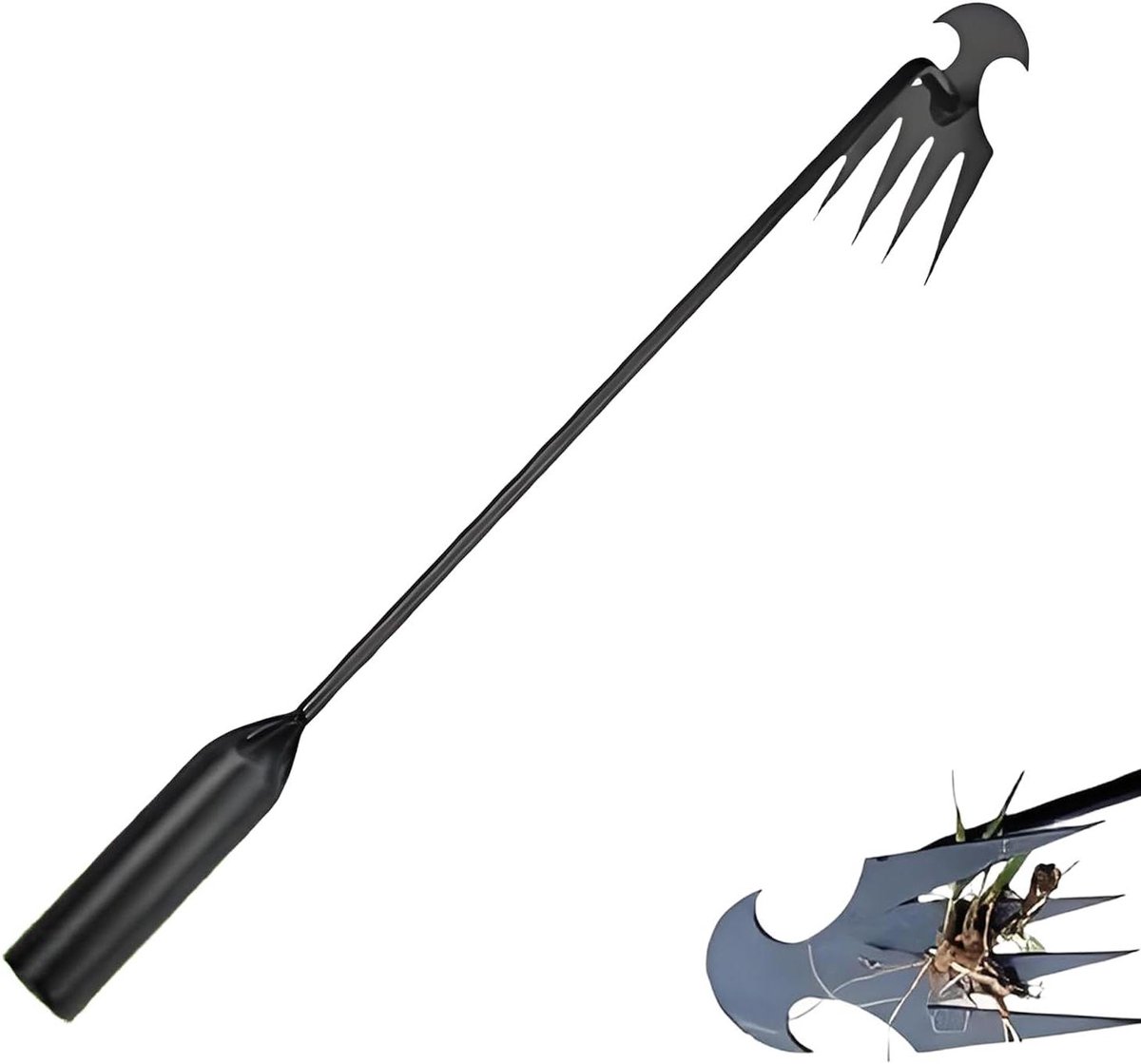 Onkruidsteker Tuingereedschap - Handmatig Wieden - Gazon Onderhoud - Afneembare Onderdelen - 40 cm Lengte - Zilver