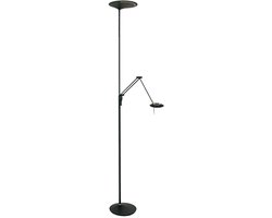 Vloerlamp Zodiac 2107ZW Zwart – Dimbaar, Draaibaar en Kantelbaar, 185 cm Hoog, Stevig Kunststof en Metaal – Steinhauer
