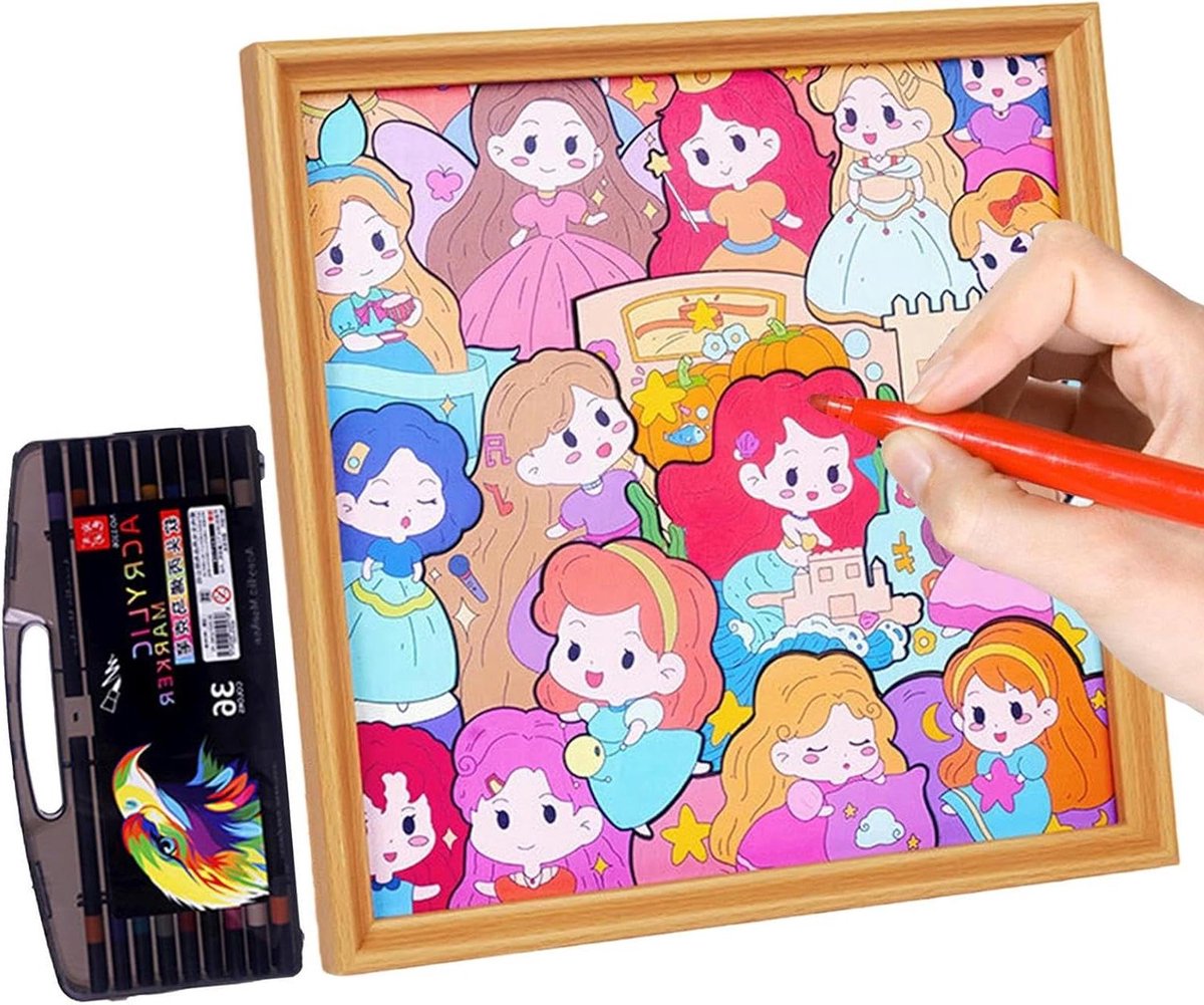 Puzzel Set - Knutselpakket Fotolijst - Creatief Knutselen - Houten Fotolijst - 32 x 32 cm - Meerdere Kleuren