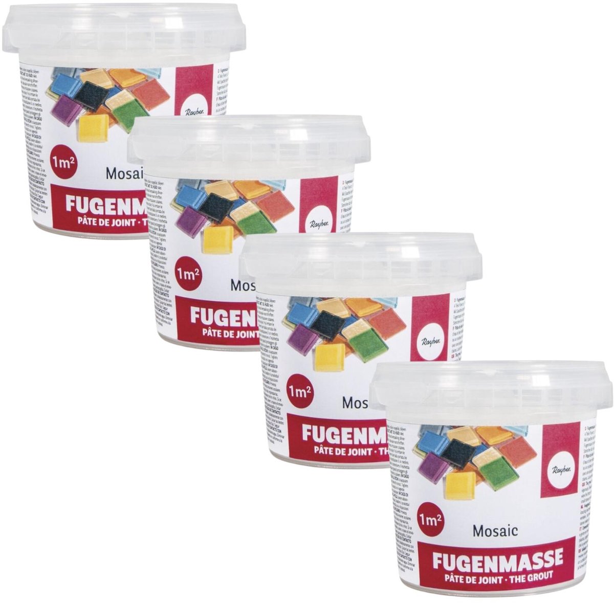 Rayher Mozaiek steentjes voegmiddel - kleur wit - 2000 gram - mozaieken - voor 4 m2 - hobby - knutselen