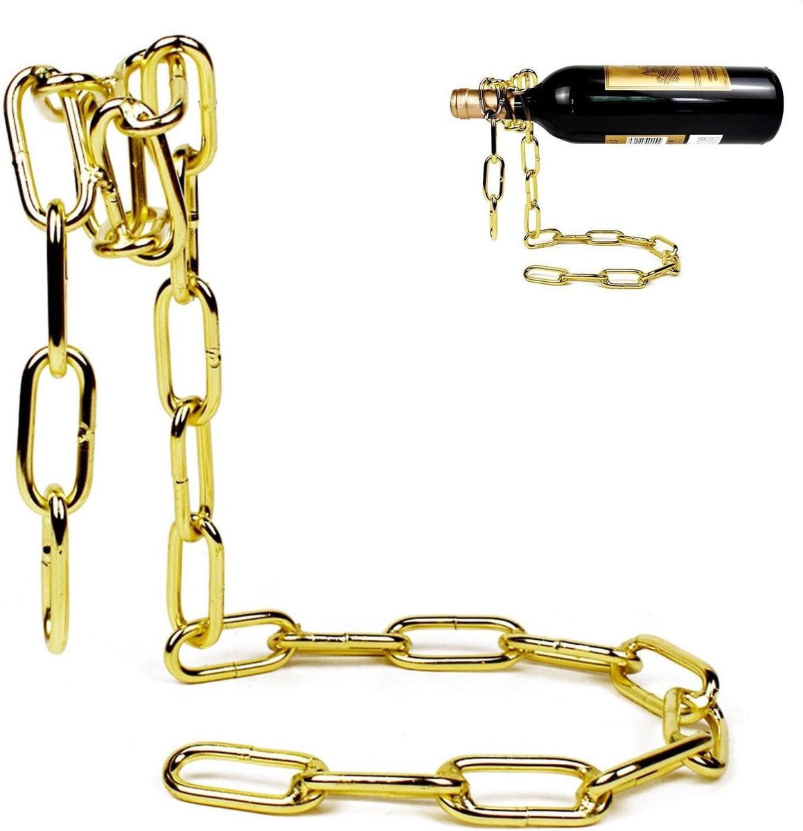 Wijnfleshouder Ketting - Zwevende Houders - Wijn Opslag - Magisch Effect - 21 cm - Goud