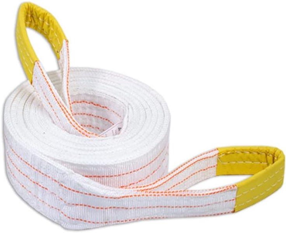 Hijsband Platte Gespen - Draagriemen Vracht - Goederen Verplaatsen - Slijtvast Polyester - Tot 3 Ton - Wit