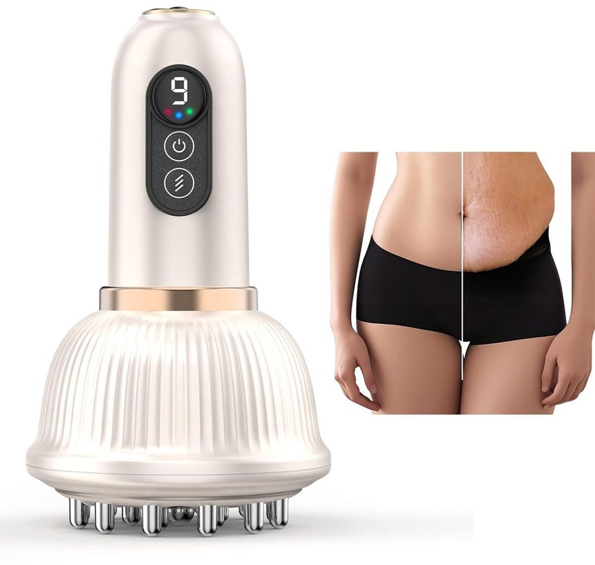 Anti-cellulitis massageapparaat, lymfedrainage massageapparaat en anti-cellulitis massageapparaat voor het vormen van benen, armen en buik.
