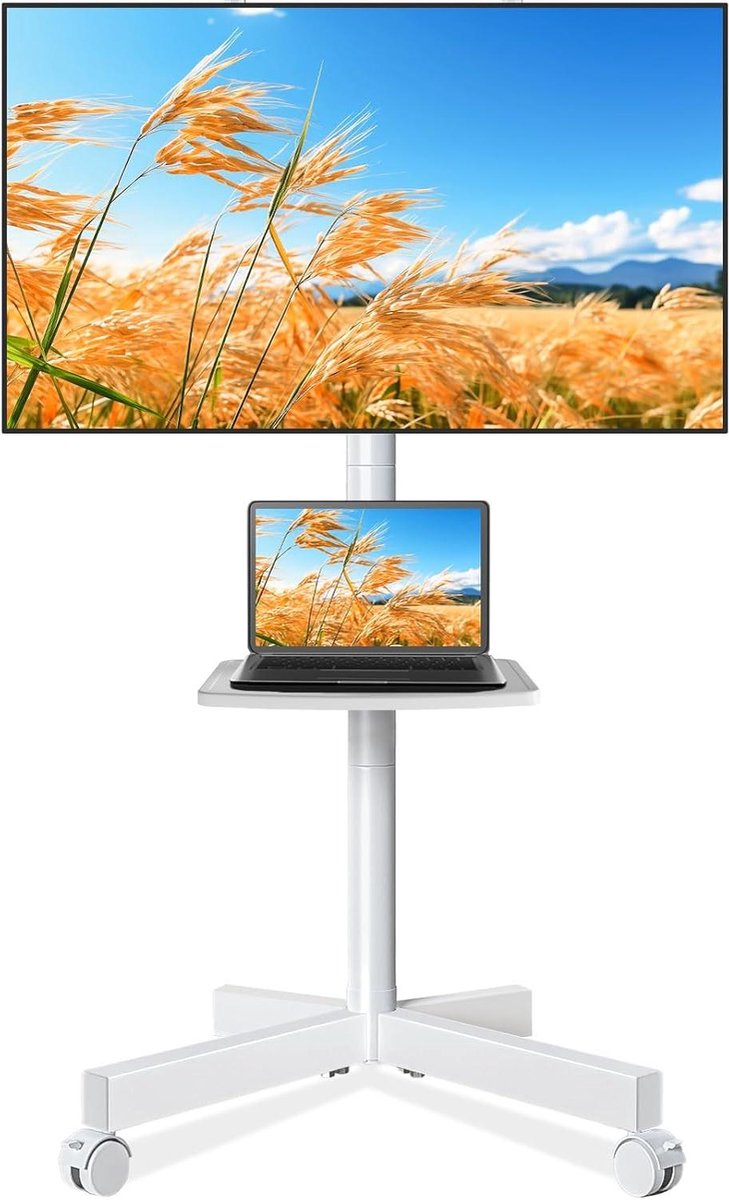 Tv Standaard Verrijdbaar - Tv Voet op Wielen - Tv Statief - Displayrek