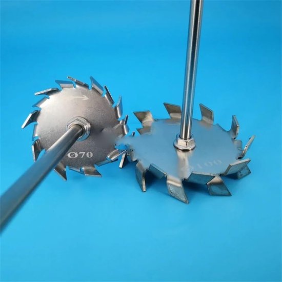 Dispersieschijf met Stang - Roerschijf Laboratorium - Mengen van Stoffen - Roestvrij Staal 304 - 15cm Schijf - Zilver — afbeelding 3