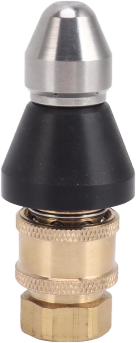 Rioolreinigingsmondstuk - Afvoer Jetter - Verstopte Leidingen - Omgekeerde Injectie - G1/4 Connector - Zilver
