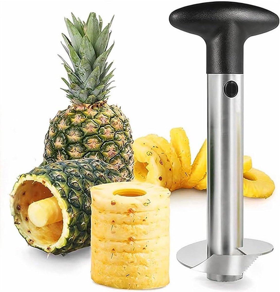 Efficiënte Ananas Schiller en Snijder van RVS, Kern Extractor en Fruit Separator voor Keukengebruik