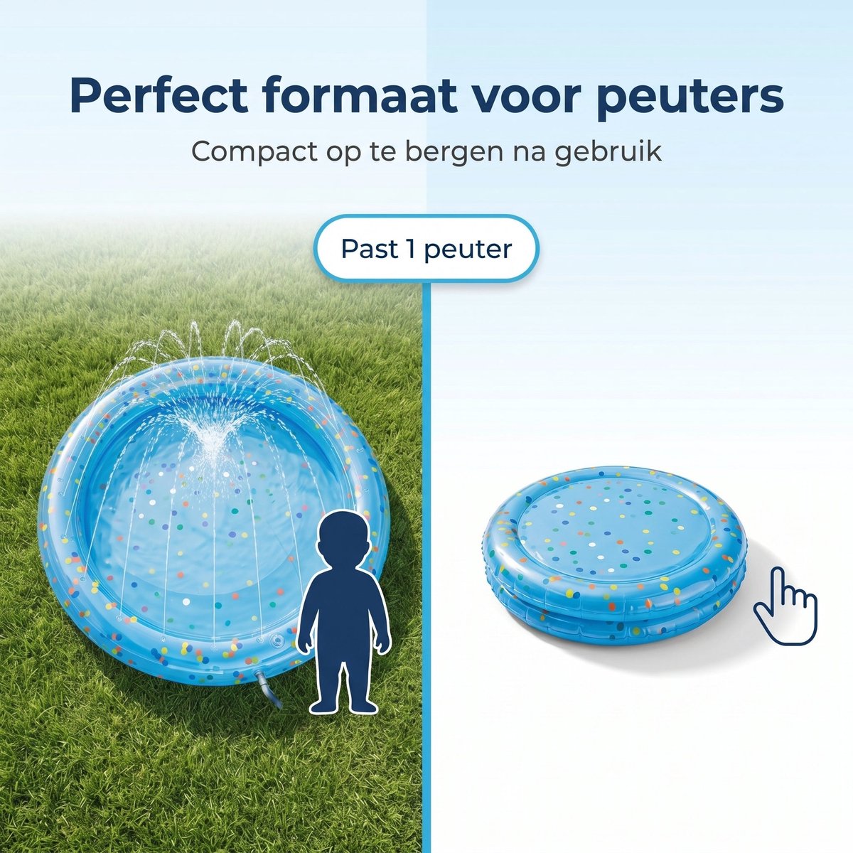 Cheqo® Babyzwembad - Kinderzwembad - Opblaasbaar Zwembad met Sproeifunctie en Sproeier voor Peuter - Buitenspeelgoed - Waterspeelgoed - Zwembadje - Peuterbad - Tuinbadje - Zomerspeelgoed - Kinderbadje - Waterpret - Speelzwembad - Opblaasbadje — afbeelding 7