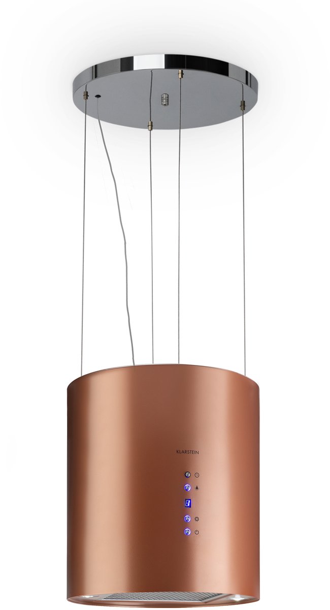 Barett eilandafzuigkap Ø35cm recirculatie 560m³/h LED koper