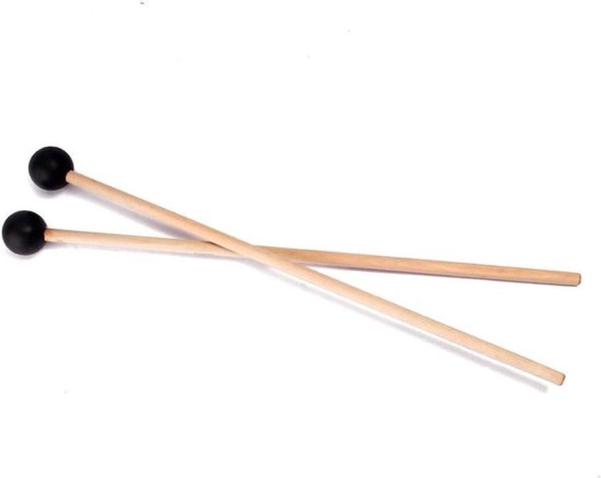 Rubberen percussie drumstokjes met esdoornhouten handvat voor klokkenspel - 1 paar