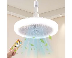 Plafondventilator met Verlichting – Ventilatorlamp met Afstandsbediening – Stil & Energiezuinig – LED Plafondlamp met Koelfunctie voor Slaapkamer & Woonkamer