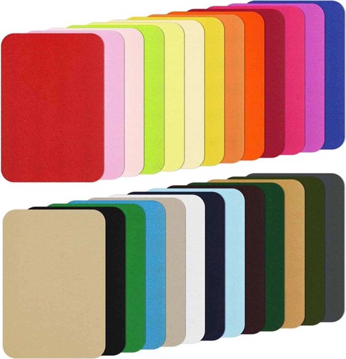 Stoffen opstrijkpatches voor kledingreparatie - 26 kleuren - 9,5 x 12,5 cm