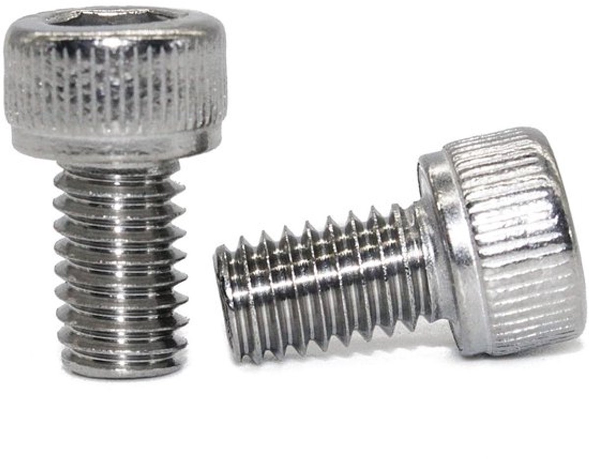 Dailygoods- Cilinderschroeven Roestvrij Staal A2 - Binnenzeskant DIN 912 - M4 X 8 - 100 Stuks - Industrieel - Hoogwaardige Kwaliteit - Schroeven