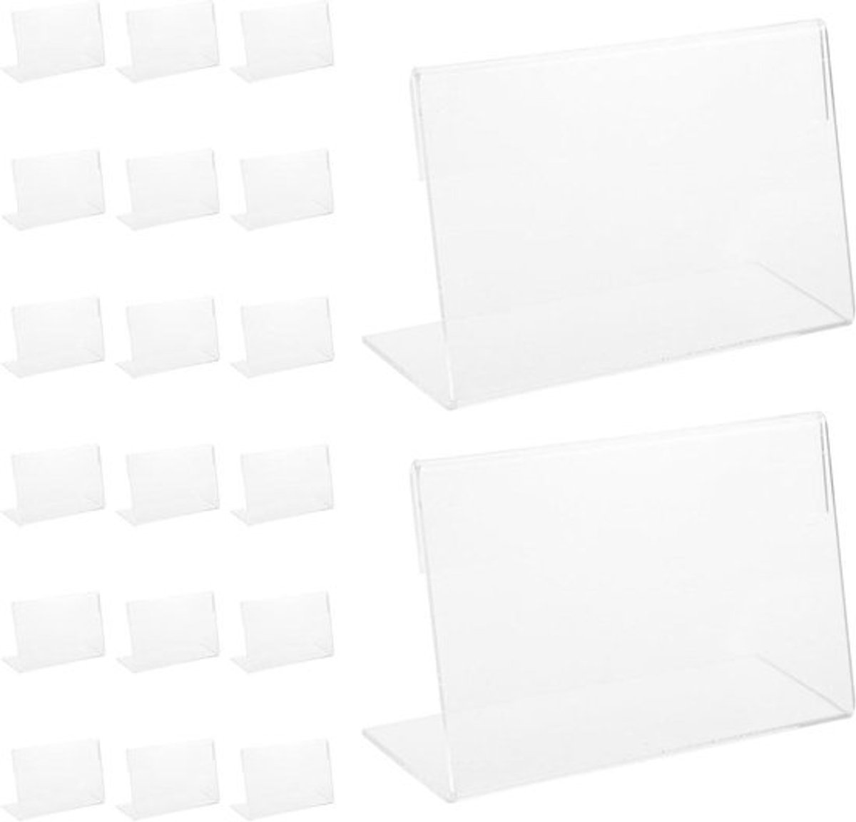 Acryl prijskaartjes standaard voor banketiketten - 20 stuks.