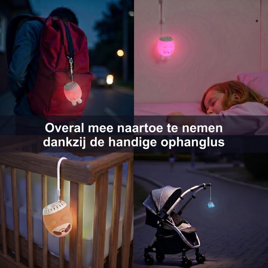 Goodli Witte Ruis machine met LED Sfeerverlichting - Konijn - 20 Geluiden - 9 Kleuren - Slaapcomfort voor Baby, Kind en Volwassenen - Inclusief Slaaptimer - BPA-vrij - White Noise Machine — afbeelding 3